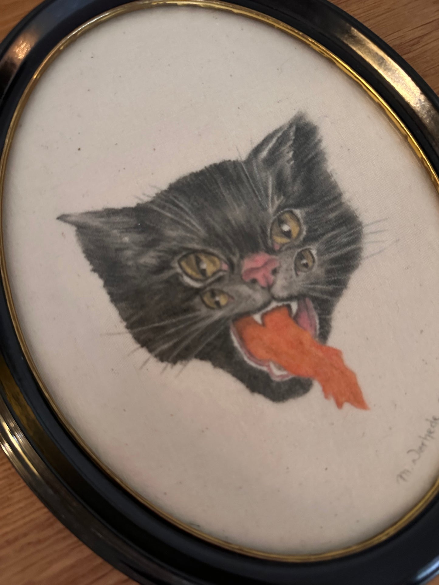Originalt tekstilværk - Rasende Kat
