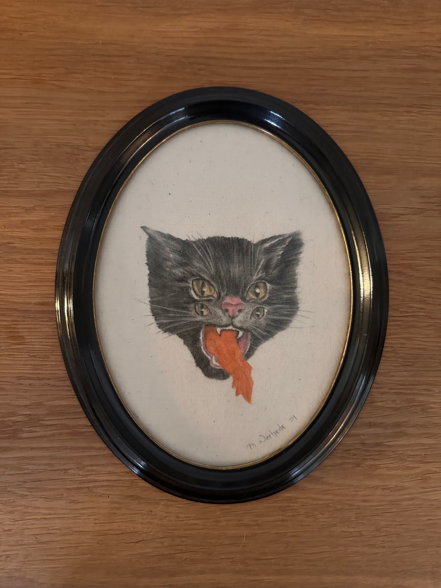 Originalt tekstilværk - Rasende Kat