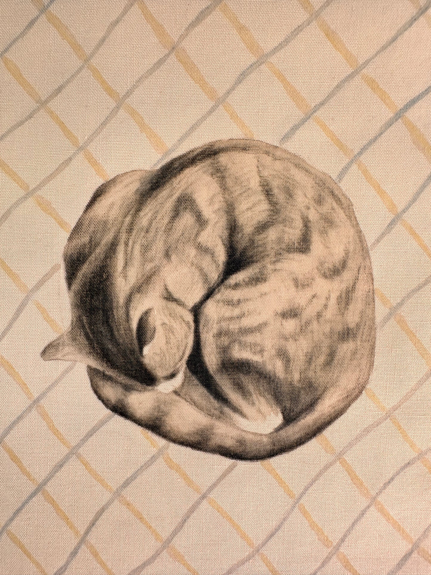 Tekstilophæng - Sovende Kat